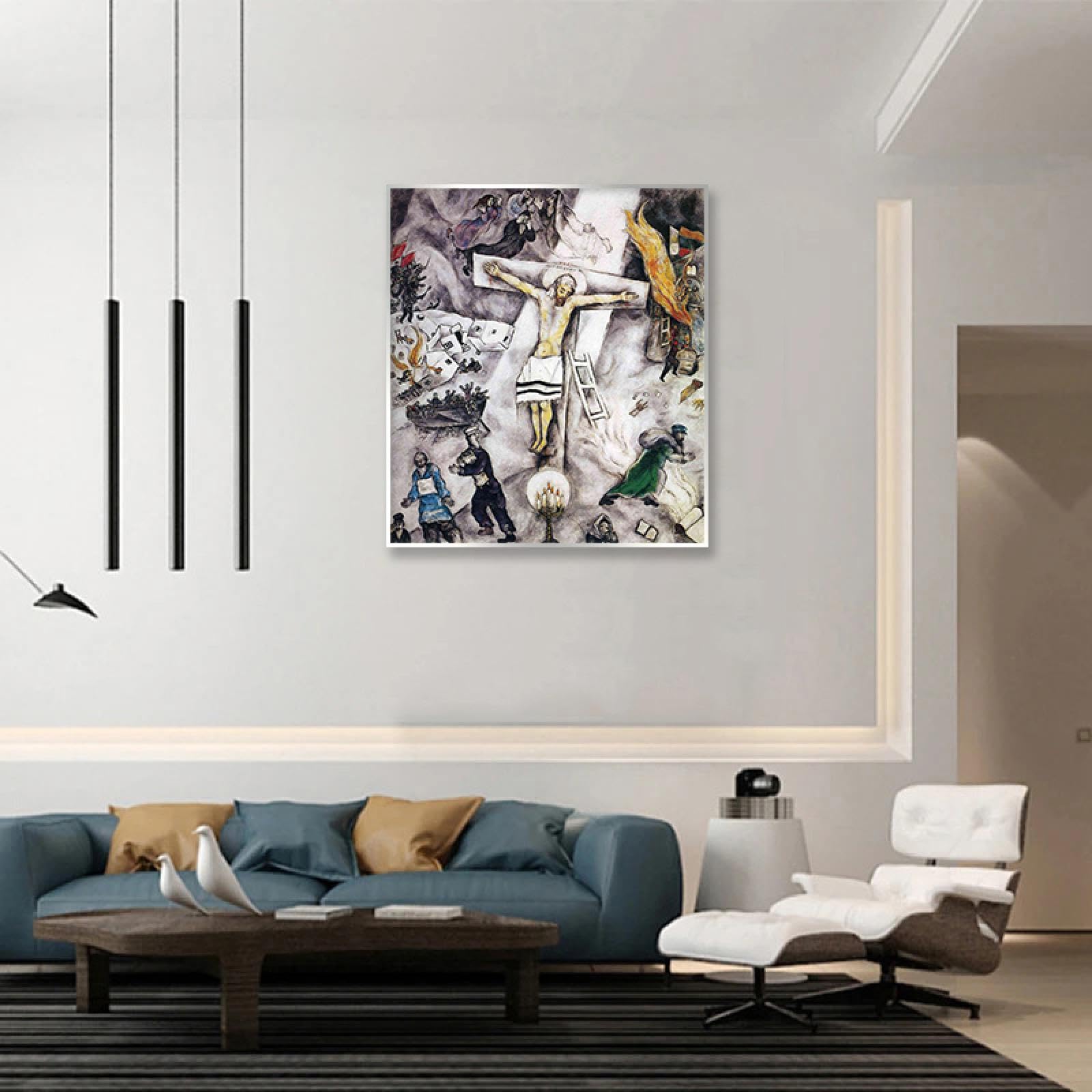 Amazon.com: Silver Framed Canvas prints wall art By Marc Chagall